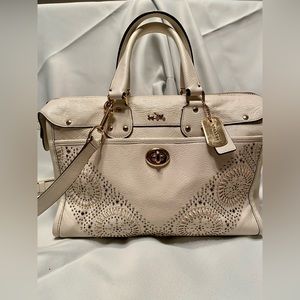 White Rhinetsone Coach Purse. Used.
